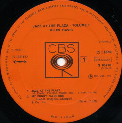 Jazz At The Plaza - Volume 1 CBS S 65778 2